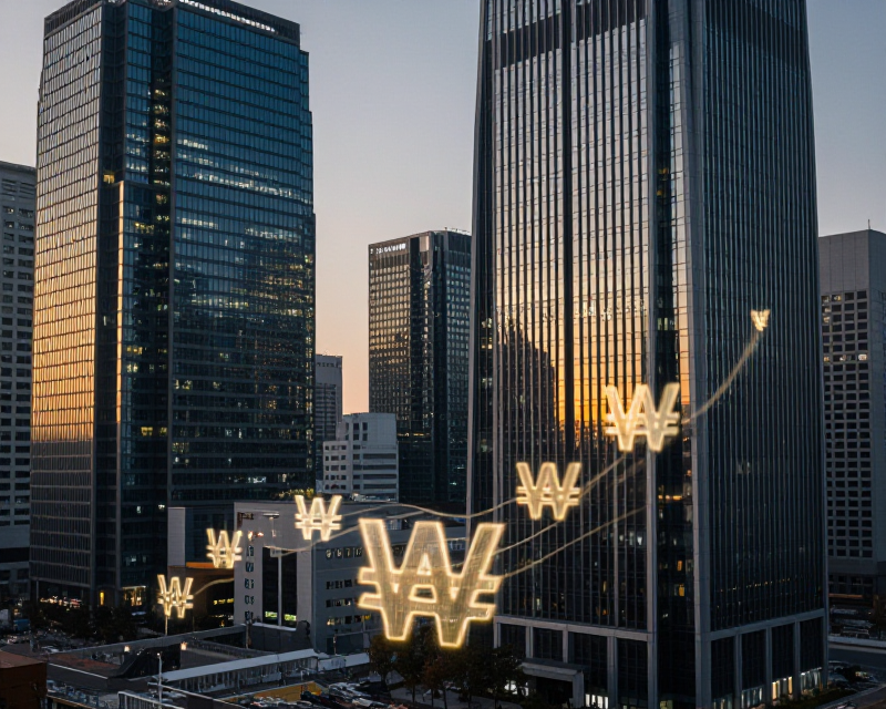Seoul Financial District with Digital Won Flow