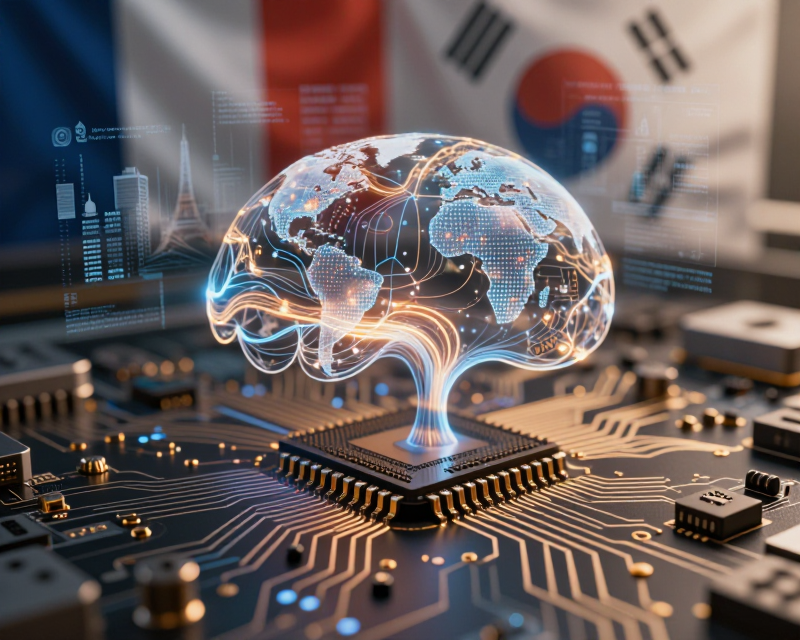 AI and Semiconductor Cooperation Concept