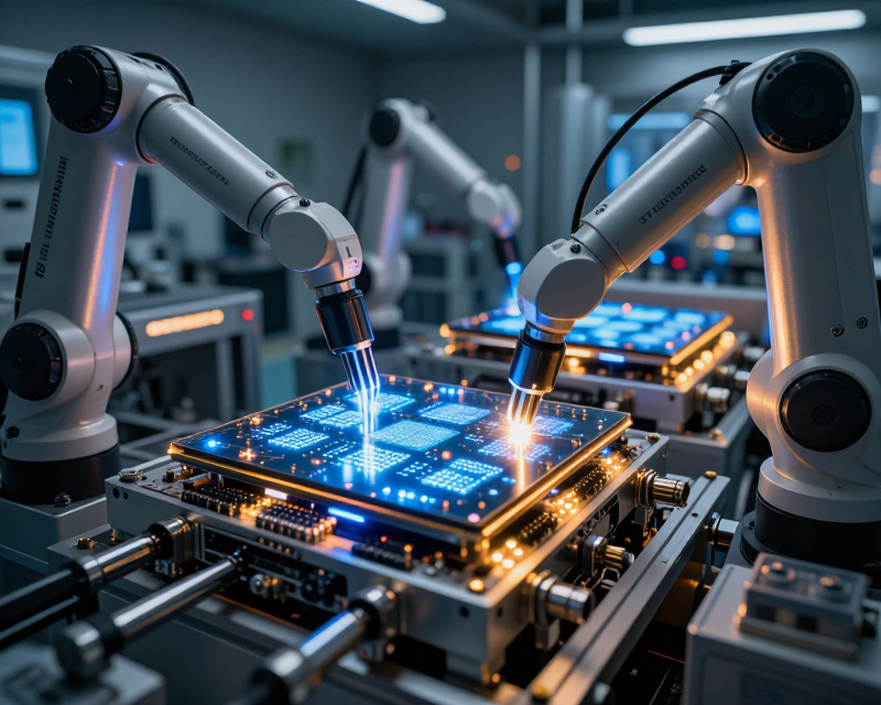 High-tech semiconductor manufacturing scene