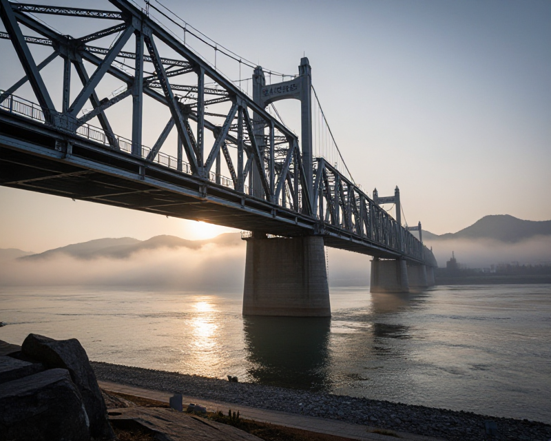 A cinematic view of a new border bridge