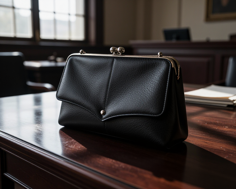 Symbolic Luxury Bag in Courtroom