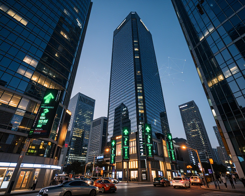 Seoul Financial District with AI and Global News Vibe