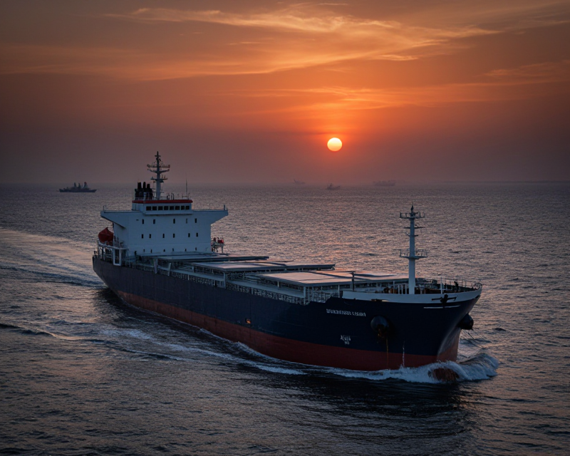 Cargo ship in the Strait of Hormuz