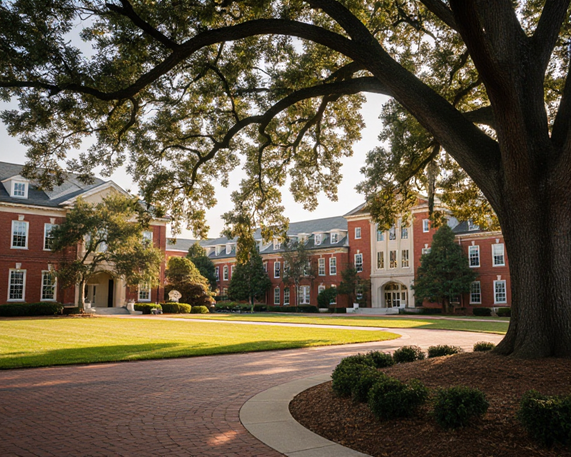 American High School Campus Atmosphere